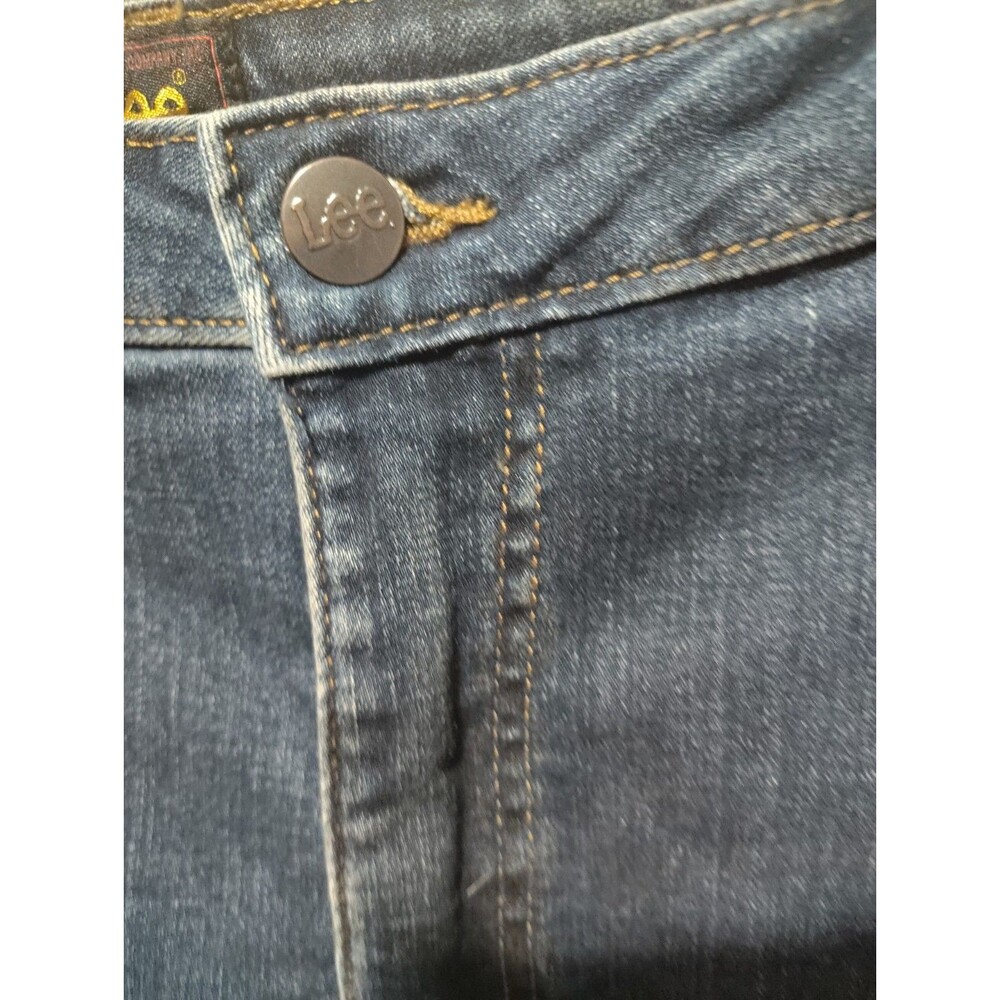 Lee Skirt Skort Womens SIZE 18 Medium Blue Denim Midrise 5-Pocket Casual - Picture 4 of 8